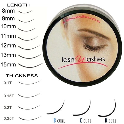 B-Curl Lashes (Tub) 0.25mm x 9mm (LS)